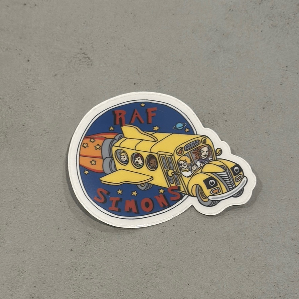 NWOT MEGA YACHT MAGIC SCHOOL BUS STICKER RAF SIMONS